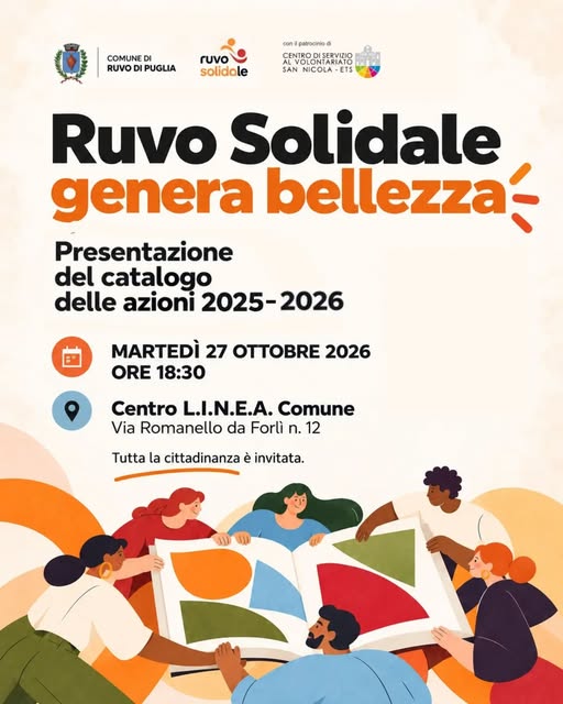 Locandina di Ruvo Solidale - Presentazione del catalogo delle azioni 2025-2026