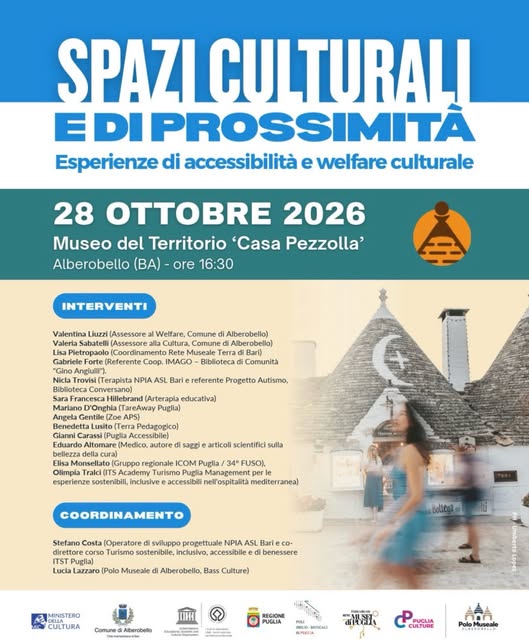 Locandina di Spazi Culturali e di Prossimità - Esperienze di accessibilità e welfare culturale