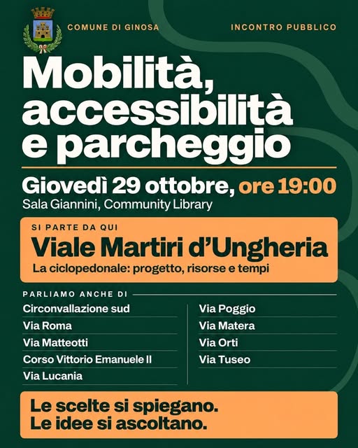 Plakat von Mobilità, accessibilità e parcheggio