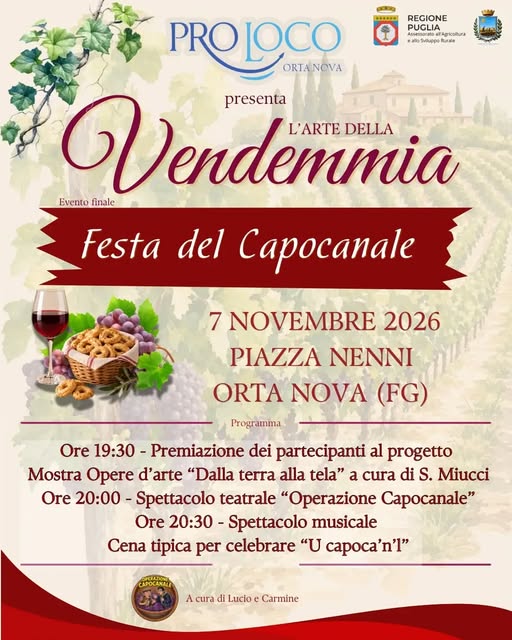 Locandina di L'ARTE DELLA Vendemmia - Evento finale Festa del Capocanale