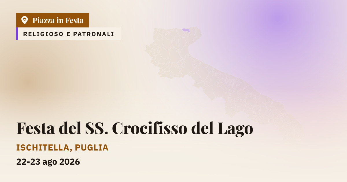 Festa del SS. Crocifisso del Lago